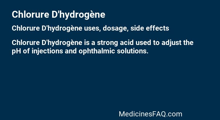 Chlorure D'hydrogène