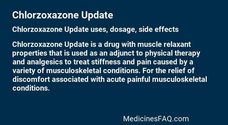 Chlorzoxazone Update