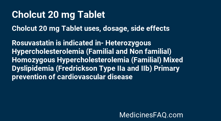 Cholcut 20 mg Tablet