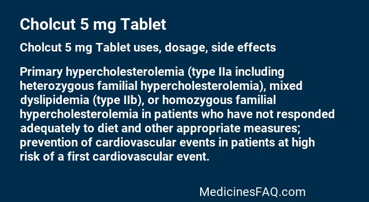 Cholcut 5 mg Tablet