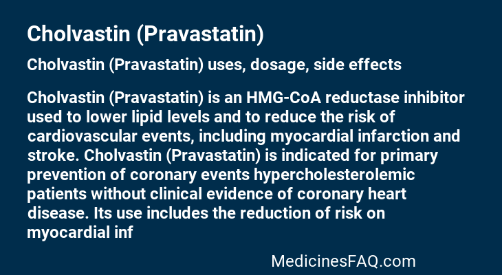 Cholvastin (Pravastatin)