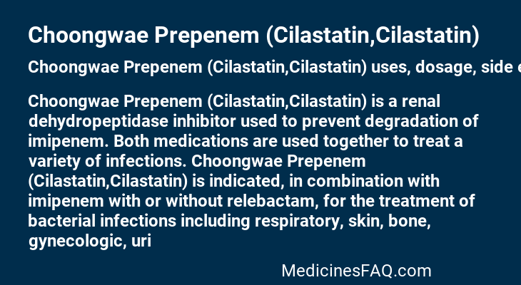 Choongwae Prepenem (Cilastatin,Cilastatin)