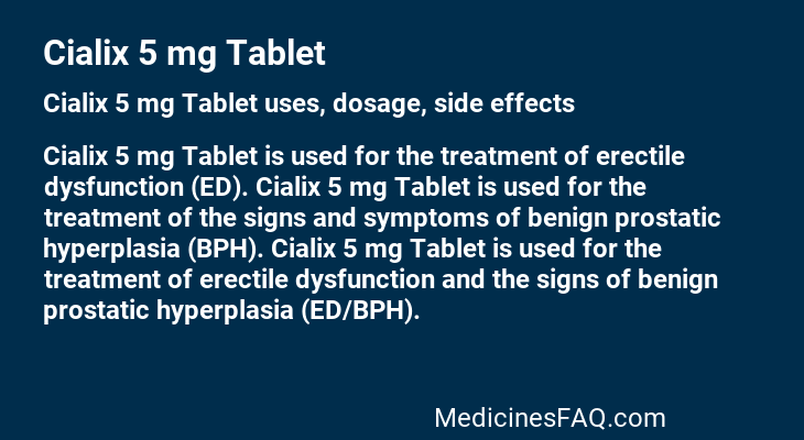 Cialix 5 mg Tablet