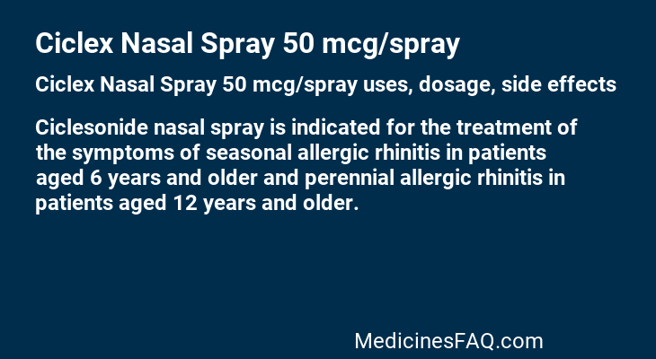 Ciclex Nasal Spray 50 mcg/spray