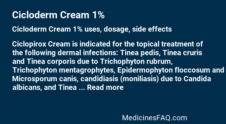 Cicloderm Cream 1%