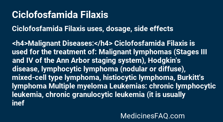 Ciclofosfamida Filaxis