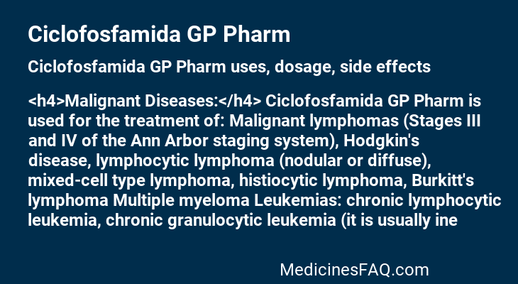 Ciclofosfamida GP Pharm