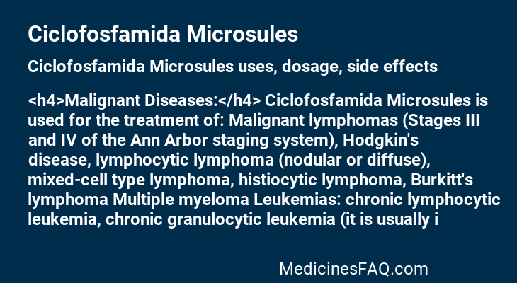 Ciclofosfamida Microsules