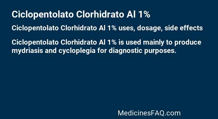 Ciclopentolato Clorhidrato Al 1%