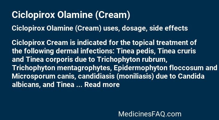 Ciclopirox Olamine (Cream)