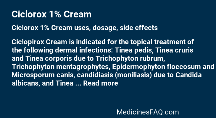 Ciclorox 1% Cream