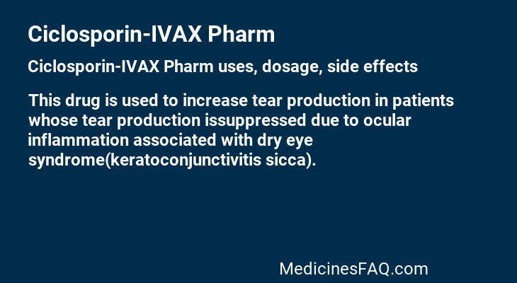 Ciclosporin-IVAX Pharm