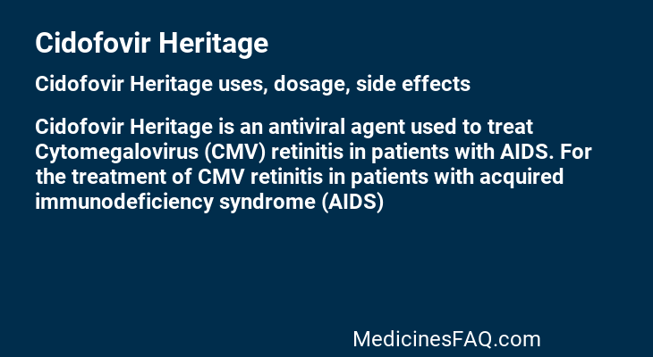 Cidofovir Heritage