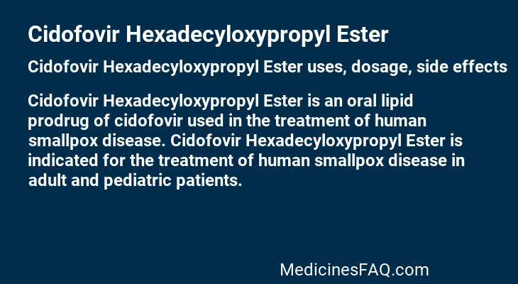 Cidofovir Hexadecyloxypropyl Ester