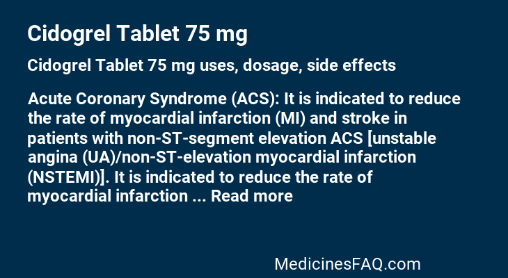 Cidogrel Tablet 75 mg