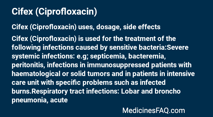 Cifex (Ciprofloxacin)