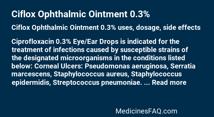 Ciflox Ophthalmic Ointment 0.3%