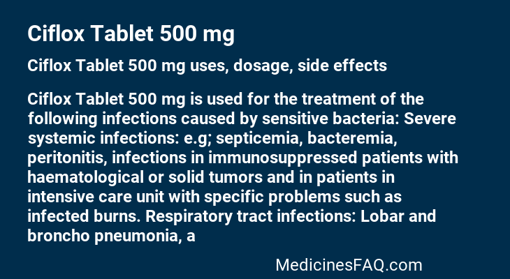 Ciflox Tablet 500 mg