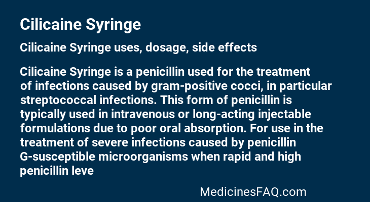 Cilicaine Syringe