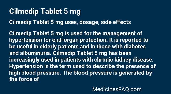 Cilmedip Tablet 5 mg