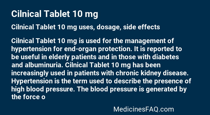 Cilnical Tablet 10 mg