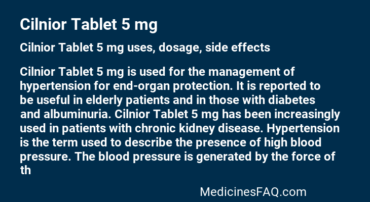 Cilnior Tablet 5 mg