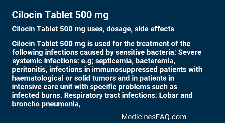 Cilocin Tablet 500 mg