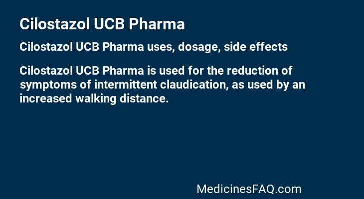 Cilostazol UCB Pharma