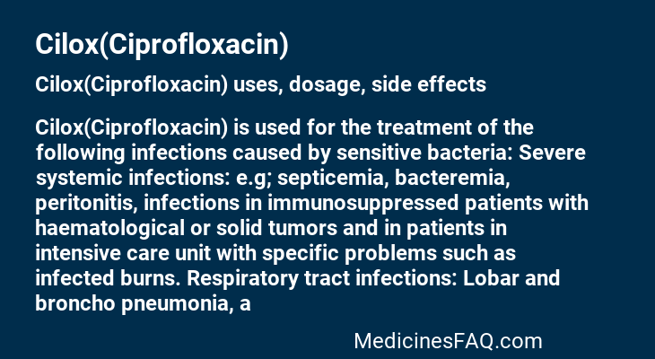 Cilox(Ciprofloxacin)