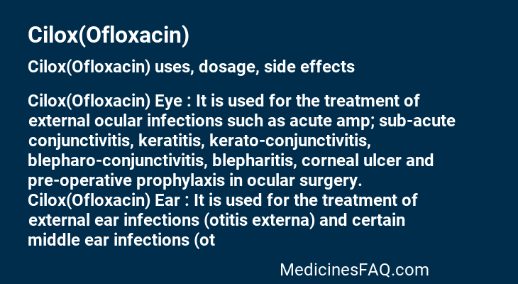 Cilox(Ofloxacin)