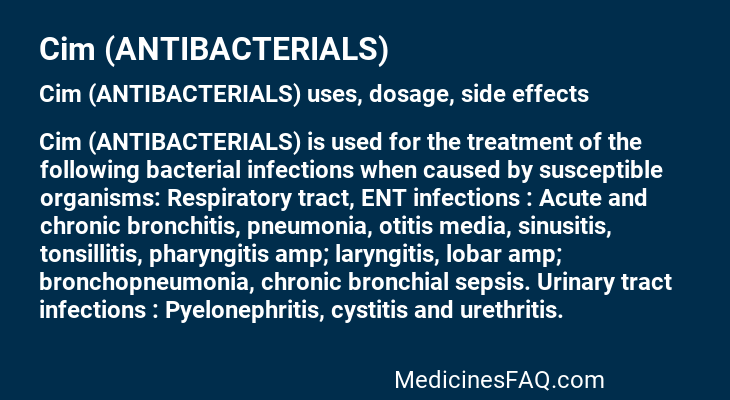 Cim (ANTIBACTERIALS)