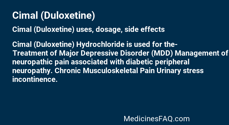 Cimal (Duloxetine)