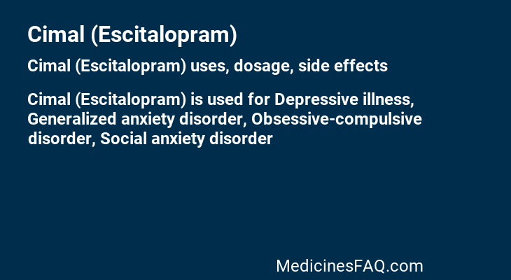 Cimal (Escitalopram)