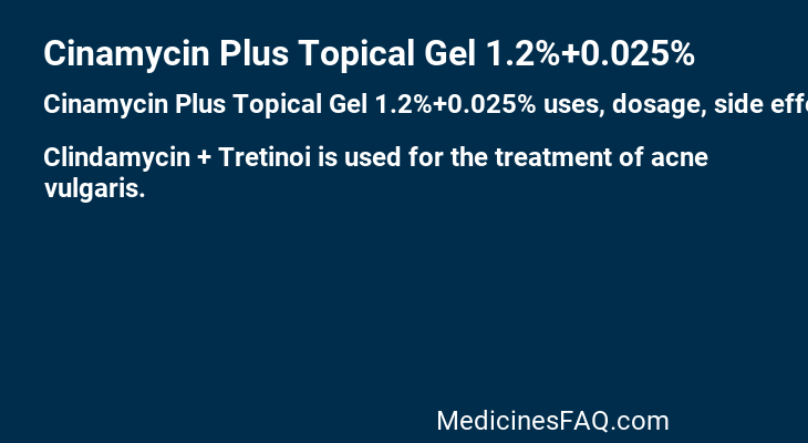 Cinamycin Plus Topical Gel 1.2%+0.025%