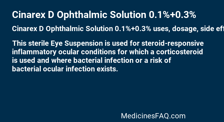 Cinarex D Ophthalmic Solution 0.1%+0.3%