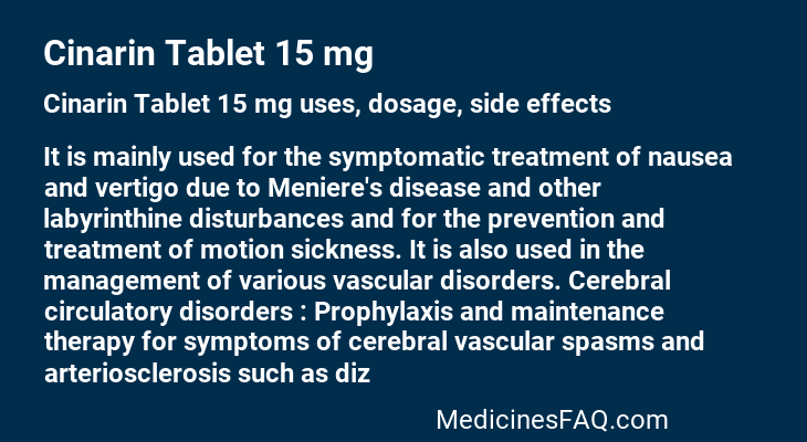 Cinarin Tablet 15 mg