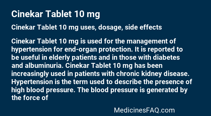 Cinekar Tablet 10 mg