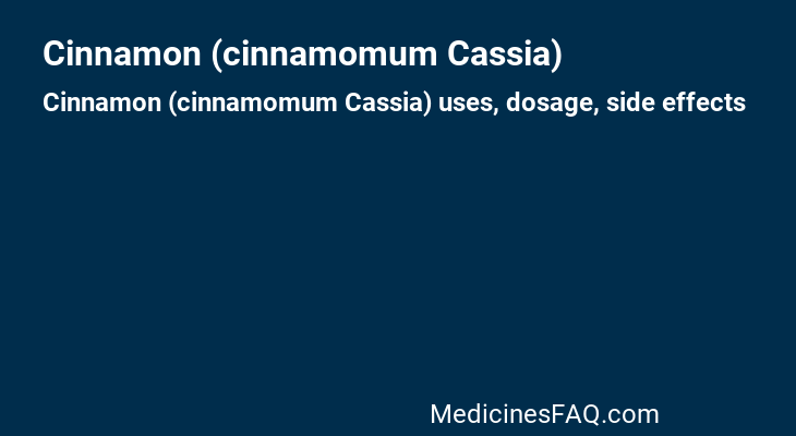 Cinnamon (cinnamomum Cassia)