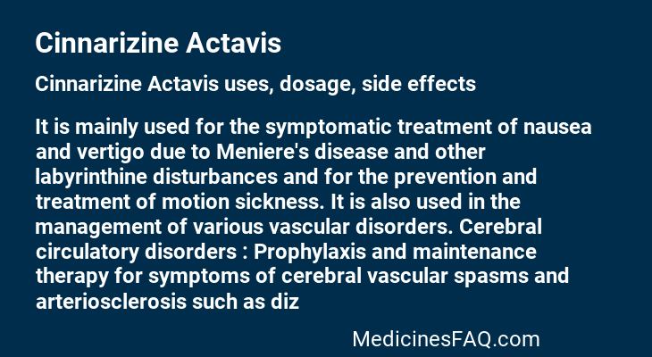 Cinnarizine Actavis