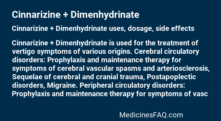 Cinnarizine + Dimenhydrinate