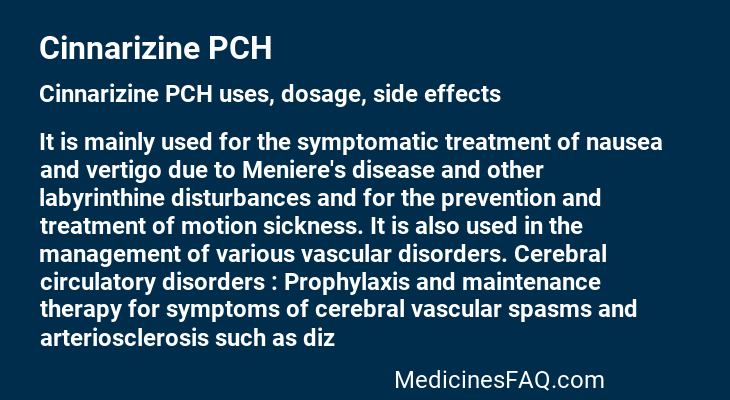 Cinnarizine PCH