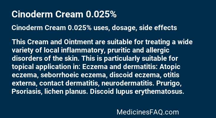 Cinoderm Cream 0.025%