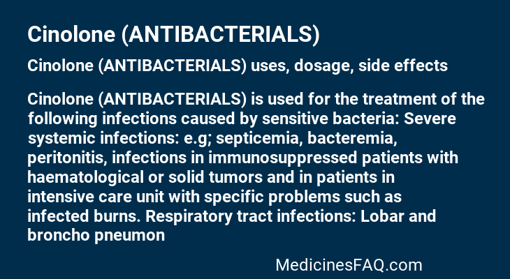 Cinolone (ANTIBACTERIALS)