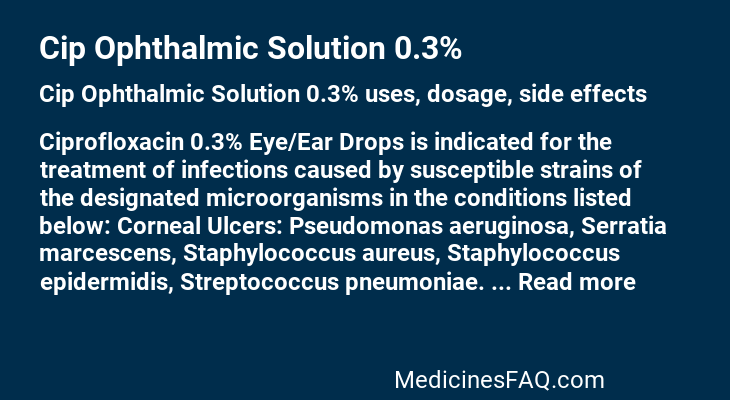 Cip Ophthalmic Solution 0.3%