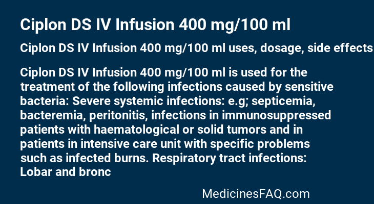 Ciplon DS IV Infusion 400 mg/100 ml