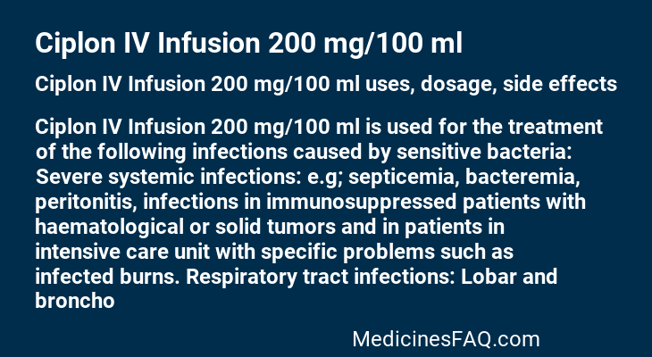 Ciplon IV Infusion 200 mg/100 ml