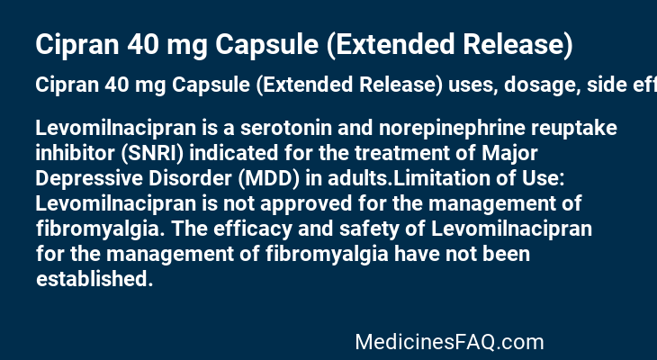 Cipran 40 mg Capsule (Extended Release)