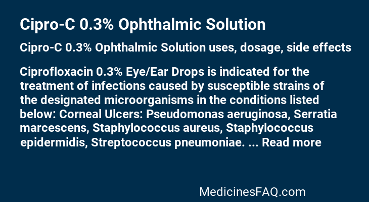 Cipro-C 0.3% Ophthalmic Solution