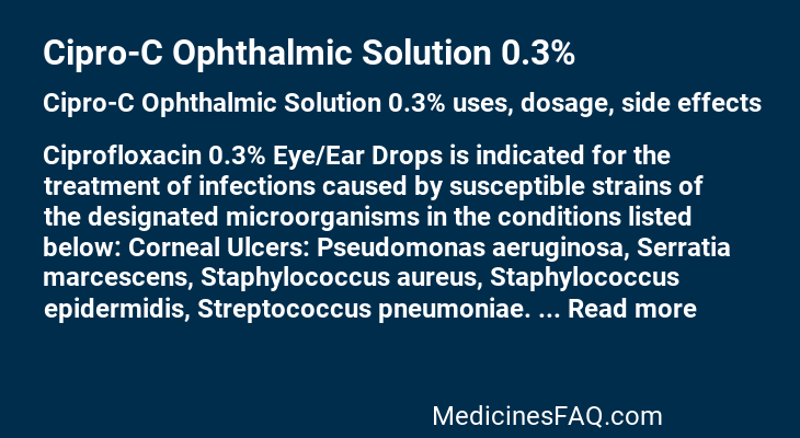 Cipro-C Ophthalmic Solution 0.3%