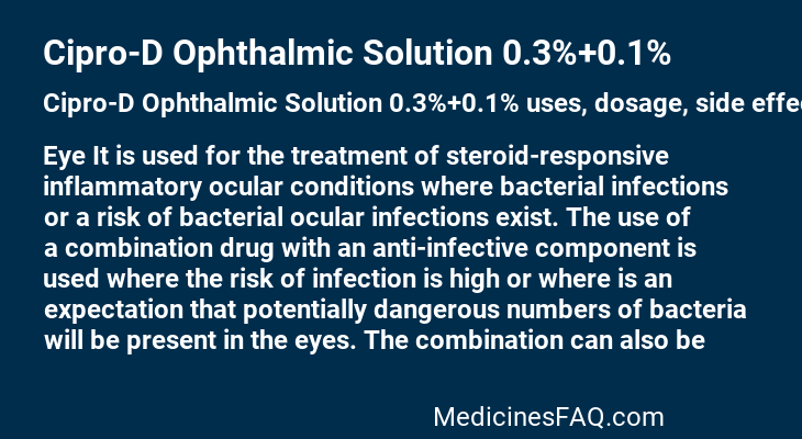 Cipro-D Ophthalmic Solution 0.3%+0.1%